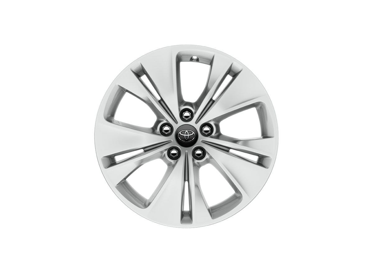 Stříbrný plastový kryt kola automobilu